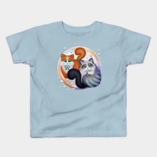 Sweet Cats with Bubbles Kids T-Shirt